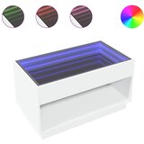  Stolić za kavu s beskonačnim LED svjetlima bijeli 90x50x50 cm | shoptok.hr