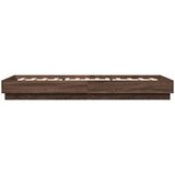 vidaXL Posteljni okvir LED lučkami rjavi hrast 100x200 cm | Shoptok.si