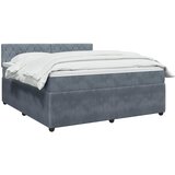  Boxspring krevet s madracem Tamnosiva 160 x 200 cm Baršun Plava | Shoptok.si
