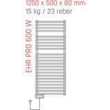  Ehr pro električni kopalniški stenski radiator in sušilnik, bela barva - 500x1274 mm, 800-950 w | Shoptok.si