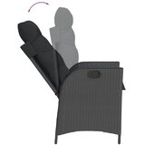  5-dijelni vrtni blagovaonski set s jastucima od poliratana crni Crna 160 x 80 x 74 cm | shoptok.hr