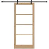  Klizna vrata Prirodna 93 x 211 cm Masivna borovina i staklo | shoptok.hr