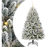 vidaXL Umjetno božićno drvce Zelena i bijela 150 cm PVC i metal | shoptok.hr