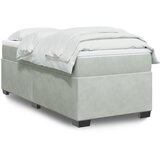  Box spring krevet s madracem svjetlosivi 90x190 cm baršunasti | shoptok.hr