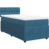 vidaXL Box spring postelja z vzmetnico modra 90x200 cm žamet, (21321098) | Shoptok.si