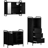  Set ormarića za kupaonicu 3 kom. Crni hrast 40 x 36 x 109,5 cm | shoptok.hr
