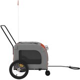 Prikolica za bicikl za ljubimce narančasto-siva tkanina/željezo | Eponuda.com