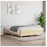vidaXL Box spring postelja z vzmetnico krem 140x190 cm blago Cene