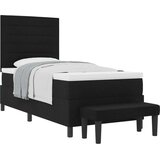  Krevet s kutijom s madracem i klupom Crna 90x190 cm Tkanina | shoptok.hr