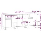 vidaXL Komoda 3 kosi bel inženirski les | Shoptok.si