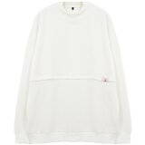 Trendyol Plus Size Ecru Oversize/Wide Cut Stand Collar Labeled Sweatshirt