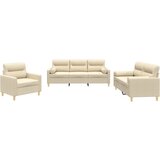 vidaXL 3-dijelni set sofa s jastucima krem od mikrovlakana | shoptok.hr