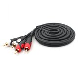  JWD-AU06 Kabl 2x RCA na 2x RCA, Bakarni, 1.8m, Crni Cene