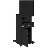  Govornica s kotačima i ladicom crna 55 x 55 x 107 cm drvena | shoptok.hr