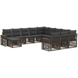 vidaXL Vrtna sedežna garnitura 12 pcs Siva in temno siva poli ratan, (5000269669) | Shoptok.si