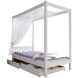 MID.YOU Postelja Z Baldahinom Laluna, Bela, Masivno | Shoptok.si