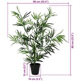  Umjetno bambusovo drvo Zelena 90 x 14 x 80 cm Tkanina i bambus | shoptok.hr