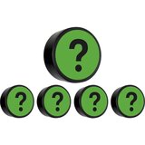 SMIT VISUAL Okrogel magnet QUESTION, Ø 35 mm, DE 10 kosov, zelene barve | Shoptok.si