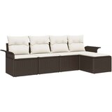  Set od 5 komada vanjskih sofa s jastučićima smeđi poli ratan | shoptok.hr