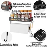 BOIVSHI stenska polica za začimbe z držalom za papir | Shoptok.si