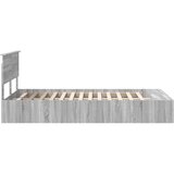  Krevetna konstrukcija s policom Siva Sonoma 135 x 190 cm | shoptok.hr