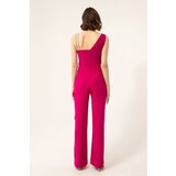 Lafaba Women's Damson One-Shoulder Stoned Evening Dress Jumpsuit | Shoptok.si