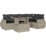 Maison Chic Seti vrtnega pohištva - Vrtna garnitura - Vrtni pohištvo set 6-delna z blazinami siv poli ratan, (21808017) | Shoptok.si