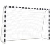  Nogometni gol 300 x 200 x 90 cm metalni crno-bijeli Cene