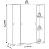 MID.YOU Arhivska Omara Salia B100, Bela, Barva Hrasta | Shoptok.si