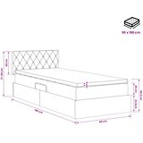 LED krevet za pohranu s madracem Svjetlosiva 90 x 190 cm Baršun | shoptok.hr