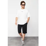 Trendyol Basic Black Regular/Regular Fit Long Length Elastic Waist Cord Shorts