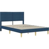  Okvir za krevet s uzglavljem Plava 140 x 190 cm tkanina - Plava 140 x 190 cm | shoptok.hr