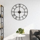 vidaXL Stenska ura črna Ø50 cm železo | Shoptok.si