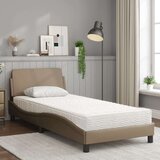 vidaXL Postelja z vzmetnico kapučino 90x190 cm umetno usnje, (21166030) | Shoptok.si
