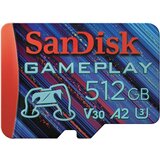 San Disk GamePlay microSDXC UHS-I Card, 512GB Gaming microSDXC, 190MB/s, 130MB/s W, UHS-I, V30, U3, C10, RPD1, Cene