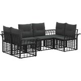  Set vanjskih sofa s jastukom 6 pcs Crna i tamno siva Poliester | shoptok.hr