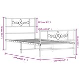 Metalni okvir kreveta uzglavlje i podnožje bijeli 100x200 cm | shoptok.hr