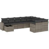 vidaXL 10-dijelni set vrtnih sofa od poliratana s jastucima sivi | shoptok.hr