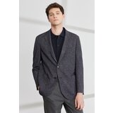 Altinyildiz classics Men's Black-gray Comfort Fit Relaxed Cut Mono Collar Magic Jacket