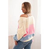 Kesi Włoski Women's striped sweater with buttons yellow + light pink | shoptok.hr