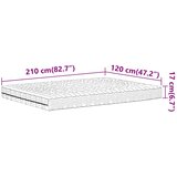  Madrac od pjene bijeli 120 x 210 cm tvrdoća H2 H3 | shoptok.hr