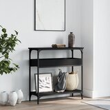  Konzolni stol s policama crni 75x29x75 cm od konstruiranog drva | Eponuda.com
