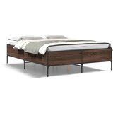  Okvir kreveta boja hrasta 120x200 cm konstruirano drvo i metal | shoptok.hr