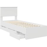  Krevetna konstrukcija Bijelo 75 x 190 cm Inženjersko Drvo | shoptok.hr