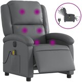  Električni masažni naslonjač od umjetne kože sivi | shoptok.hr