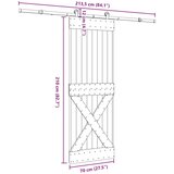  Klizna vrata NARVIK Prirodna i crna 70 x 210 cm (213 5 cm) | shoptok.hr