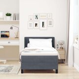  Postelja s pomičnim dnom in žimnico Temno siva 90x200 cm Žamet, (22052751) | Shoptok.si