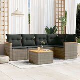  6-dijelni set vrtnih sofa od poliratana s jastucima sivi Cijene