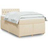 vidaXL Box spring postelja z vzmetnico krem 120x190 cm blago, (21310636) | Shoptok.si