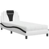  Krevet s madracem bijeli-crni 90 x 190 cm od umjetne kože | shoptok.hr